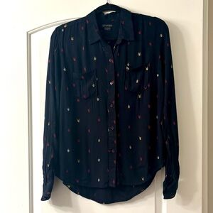 Obey Propaganda Women’s button up - Skeleton hands print - Small